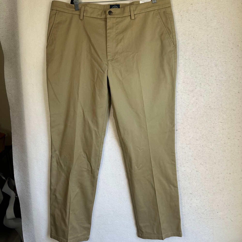 St Johns‎ Bay Mens Iron Free Straight Fit Pants British Khaki 40x32 NWT